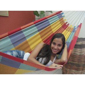 Hängmatta i rutigt tyg från Brasilien