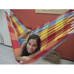 H&auml;ngmatta i rutigt tyg fr&aring;n Brasilien