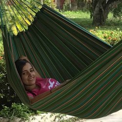 Grn PRO hngmatta med rnder 