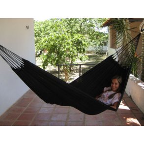 Svart hngmatta i tyg